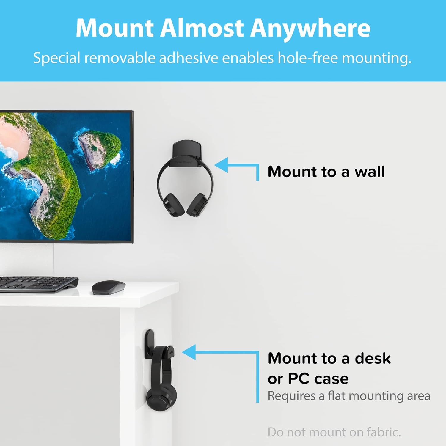 Headphone Hanger Removable Adhesive